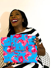 Cargar imagen en el visor de la galería, Nolana Aqua Flamingo document carrier