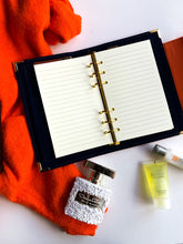 Carregar imagem no visualizador da galeria, orange a6 planner, personal planner, plannerbabe, planner agenda, gale and co trinidad, made in trinidad and tobago, planner babe, luxury planners, planner accessories, faux leather planner, vegan leather brand, vegan leather planner, caribbean designer, stationery supplies, luxury stationery