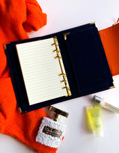 Carregar imagem no visualizador da galeria, orange a6 planner, personal planner, plannerbabe, planner agenda, gale and co trinidad, made in trinidad and tobago, planner babe, luxury planners, planner accessories, faux leather planner, vegan leather brand, vegan leather planner, caribbean designer, stationery supplies, luxury stationery