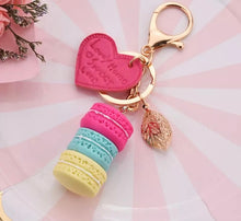 Load image into Gallery viewer, macaroon keychain, macaron keychain, cute keychain, gale and co trinidad, made in trinidad and tobago, cute stationery, luxury stationery, cute keychain