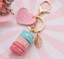 Load image into Gallery viewer, macaroon keychain, macaron keychain, cute keychain, gale and co trinidad, made in trinidad and tobago, cute stationery, luxury stationery, cute keychain