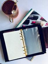 Carregar imagem no visualizador da galeria, purple faux leather a6 planner, personal planner, plannerbabe, planner agenda, gale and co trinidad, made in trinidad and tobago, planner babe, luxury planners, planner accessories, faux leather planner, vegan leather brand, vegan leather planner, caribbean designer, stationery supplies, luxury stationery