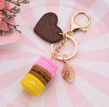 Load image into Gallery viewer, macaroon keychain, macaron keychain, cute keychain, gale and co trinidad, made in trinidad and tobago, cute stationery, luxury stationery, cute keychain