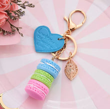 Load image into Gallery viewer, macaroon keychain, macaron keychain, cute keychain, gale and co trinidad, made in trinidad and tobago, cute stationery, luxury stationery, cute keychain