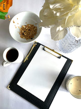 Cargar imagen en el visor de la galería, black clipboard, made in trinidad, caribbean brand, black key holder, key purse, black vegan leather passport holder, gale and co trinidad, vegan leather products, planner essentials, office supplies, stationery accessories, luxury planners, luxury accessories