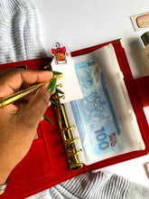 Carregar imagem no visualizador da galeria, red budget binder, planner, A6 wallet, A6 planner, agenda, money organizer, gale and co trinidad, made in trinidad, luxury stationery, luxury planner, office gifts, cute stationery, money purse, pocketbook, caribbean designer
