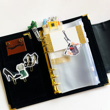 Load image into Gallery viewer, cash envelope wallet, money organizer, budget binder, black wallet, black budget planner, gale and co trinidad, made in trinidad and tobago, luxury stationery