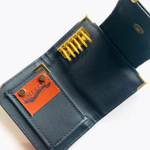 Load image into Gallery viewer, black key-holder, 6 ring, gale and co trinidad, made in trinidad and tobago, vegan leather products, cute gifts, caribbean designer, vegan leather brand, faux leather key purse.
