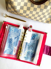 Carregar imagem no visualizador da galeria, pink budget binder, money organiser, cash envelope planner, a6 planner, cash envelope wallet, planner wallet, made in trinidad and tobago, gale and co trinidad, vegan leather brand, caribbean designer.