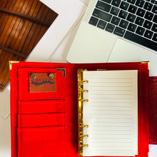 Load image into Gallery viewer,  a6 planner, personal planner, custom planner, planner agenda, gale and co trinidad, made in trinidad and tobago, planner babe, luxury planners, planner accessories, faux leather planner, vegan leather brand, vegan leather planner, caribbean designer