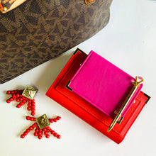 Load image into Gallery viewer, red pink a6 planner, personal planner, planner agenda, gale and co trinidad, made in trinidad and tobago, planner babe, luxury planners, planner accessories, faux leather planner, vegan leather brand, vegan leather planner, caribbean designer