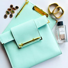 Carregar imagem no visualizador da galeria, green clipboard, document carrier, gale and co trinidad, made in trinidad and tobago, cute stationery, office gifts, luxury stationery, planner.