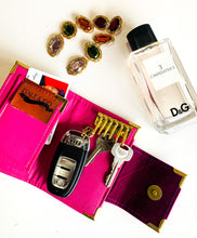 Load image into Gallery viewer, pink key holder, key purse, gale and co trinidad, 6 ring keyholder, small leather goods, made in trinidad and tobago, caribbean designer, vegan leather brand, luxury stationery, office supplies, organisation pieces, cute gifts