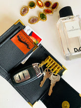 Load image into Gallery viewer, black key holder, key purse, gale and co trinidad, 6 ring keyholder, small leather goods, made in trinidad and tobago, caribbean designer, vegan leather brand, luxury stationery, office supplies, organisation pieces, cute gifts