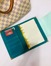 Carregar imagem no visualizador da galeria, green a6 planner, personal planner, plannerbabe, planner agenda, gale and co trinidad, made in trinidad and tobago, planner babe, luxury planners, planner accessories, faux leather planner, vegan leather brand, vegan leather planner, caribbean designer