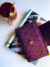 Load image into Gallery viewer, purple faux leather a6 planner, personal planner, plannerbabe, planner agenda, gale and co trinidad, made in trinidad and tobago, planner babe, luxury planners, planner accessories, faux leather planner, vegan leather brand, vegan leather planner, caribbean designer, stationery supplies, luxury stationery
