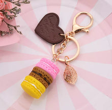 Load image into Gallery viewer, macaroon keychain, macaron keychain, cute keychain, gale and co trinidad, made in trinidad and tobago, cute stationery, luxury stationery, cute keychain

