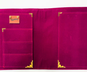 purple document portfolio, passport cover, purple planner, personal planner, A6 planner, budget binder, keyholder purse, gale and co trinidad, gale and co TT, made in trinidad and tobago, caribbean designer, faux leather planner