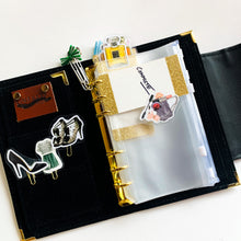 Load image into Gallery viewer, cash envelope wallet, money organizer, budget binder, black wallet, black budget planner, gale and co trinidad, made in trinidad and tobago, luxury stationery
