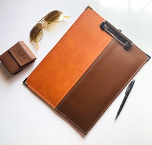 Load image into Gallery viewer, men&#39;s clipboard, executive clipboard, vegan leather goods, gale and co trinidad, made in trinidad and tobago, caribbean designer, executive stationery, luxury stationery.
